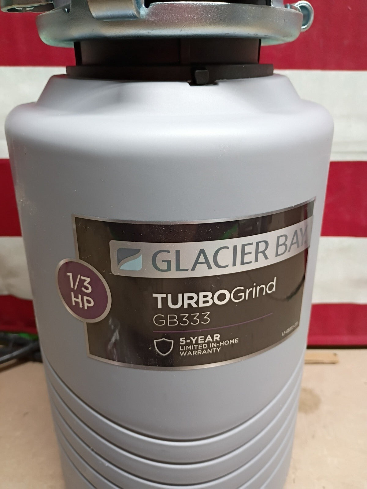 Glacier Bay TurboGrind GB333 1/3 Hp Garbage Disposal with Power Cord OB