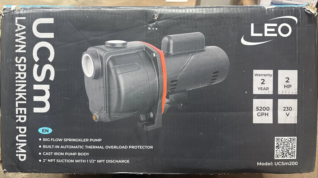 Leo UCSm200 2 hp Lawn Irrigation Sparkler Pump 230V 5200GPH Parts Only READ DESC