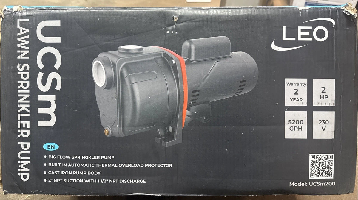 Leo UCSm200 2 hp Lawn Irrigation Sparkler Pump 230V 5200GPH Parts Only READ DESC