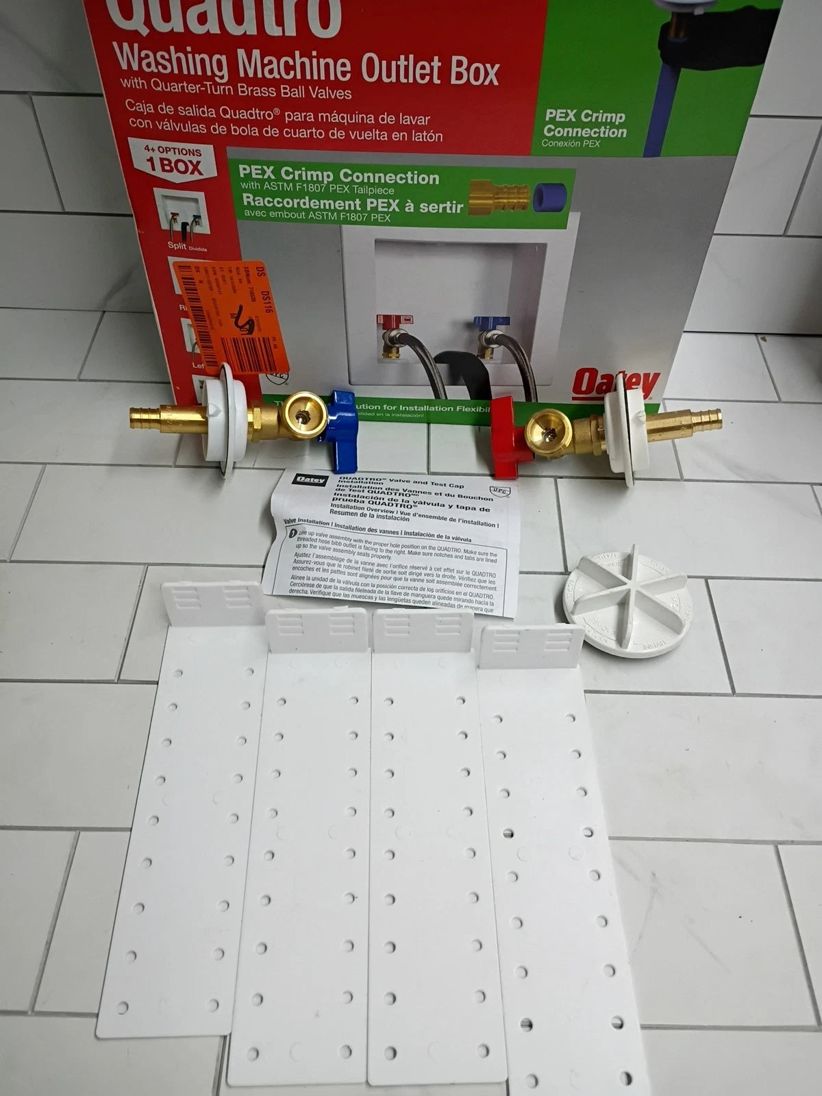 2 Pack Oatey Quadtro 38528 Washing Machine Outlet Box 1/4" Turn x 2" Hub OB