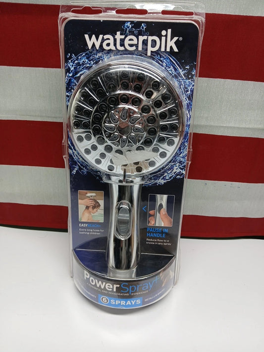 Waterpik PowerSpray 6-Spray Hand Held Showerhead in Chrome VMH-663ME