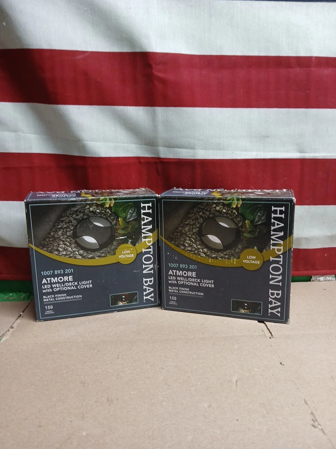 Lot Of 2 Hampton Bay 150 Lumens Black LED Round Outdoor InGround Well/Deck Light