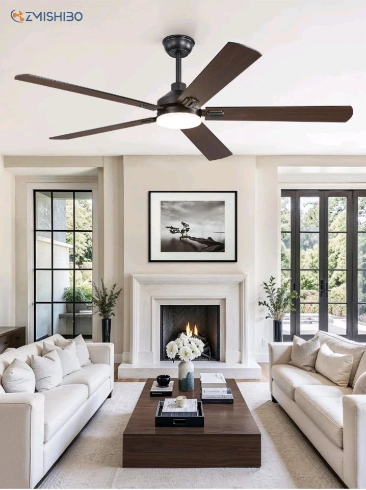 ZMISHIBO 60 Ceiling Fans with Lights Black Modern Ceiling Fan with Remote