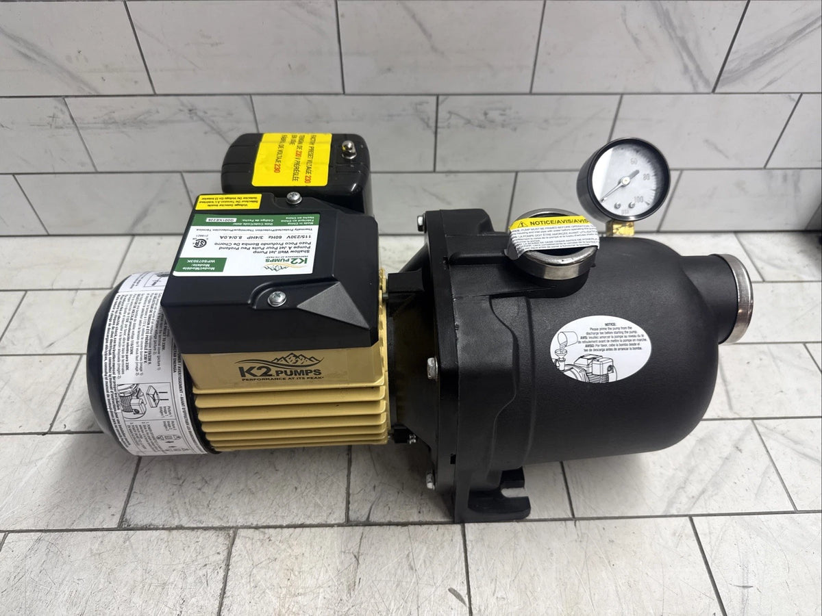 K2 Pumps Shallow Well Jet Pump 3/4 Hp Lead Free Thermoplastic 115/230V OPEN BOX
