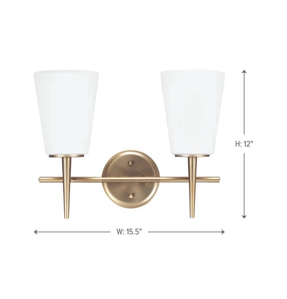 Generation Lighting 4440402 Driscoll 2 Light 16"W Bathroom Vanity - Brass