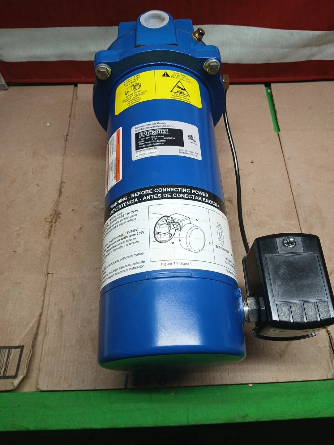 Everbilt 1 HP Professional Convertible Jet Pump *for Parts*