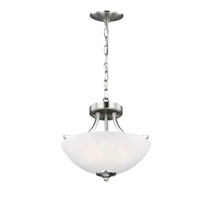 Gen. Lighting 7716502EN3-05 Geary 2-Light 14" LED Semi-Flush Ceiling Fixture OB