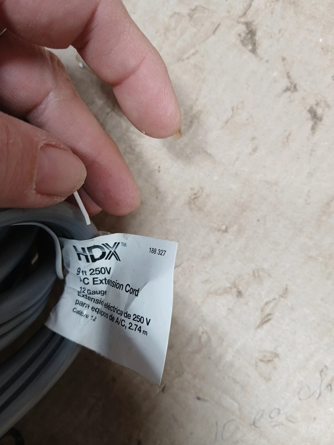 Pk of 2 HDX 9 ft. 12/3 20 Amp 250 Air Conditioner Extension Cord A/c 250v 9’ 12