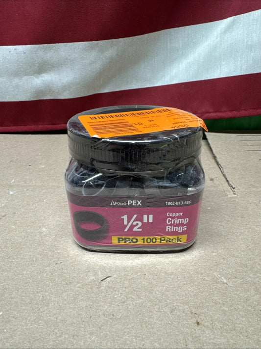 Apollo 1/2 in. Copper Crimp Ring Pro Pack (100-Pack) PEX-B