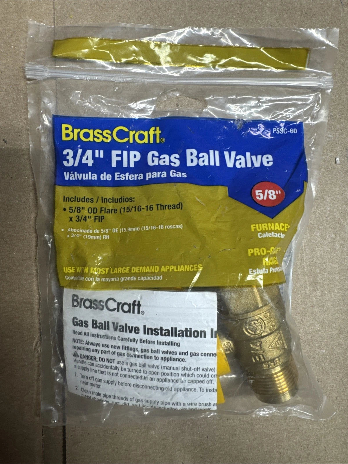 Lot Of 40 BrassCraft PSSC-60 3/4" FIP Gas Ball Valve w/ 58" OD Flare NEW