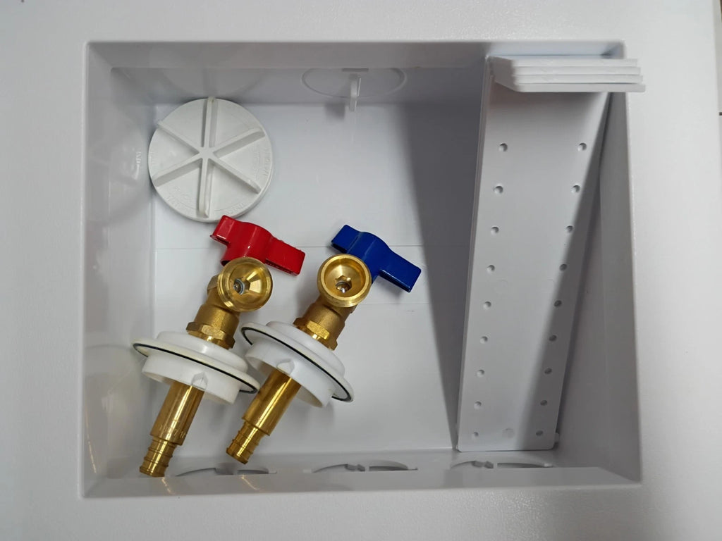 (2 Pack) Oatey Quadtro 38528 Washing Machine Outlet Box With PEX Crimp Valves OB