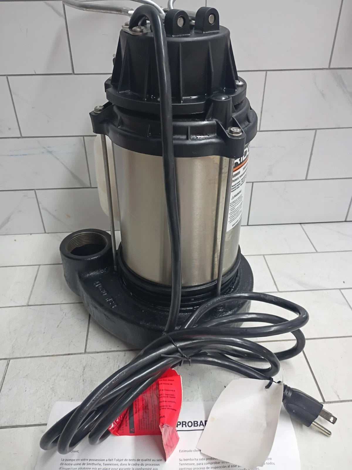 Ridgid500RSDS 1/2 HP Stainless Steel Dual Suction Sump Pump, Open Box
